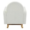 Gulches Cream White Teddy Velvet Accent Rocking Chair, Plush Upholstered Chair with Curved Back & Pillow, Sturdy Wooden Base for Living Room & Nursery - 4 of 4