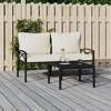 vidaXL Patio Chairs in Black and Sand, Crafted from Powder-Coated Steel with Fabric Cushions - Comfortable - 2 of 4