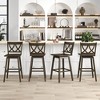 Tangkula 29" Bar Stool Set of 2 w/Rubber Wood Frame Swivel Seat Ergonomic Backrest - 3 of 4