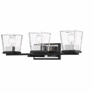 Bleeker Street 3-Light Vanity Fixture - Matte Black & Brushed Nickel, Dimmable, Damp Rated - 1 of 1
