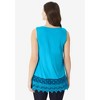 Roaman's Women's Plus Size Illusion Lace Bib Tank - 3 of 4