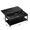 Rectangular double-layer coffee table with hidden storage compartment,Living room dining table,for apartments, residences, apartment buildings - 3 of 4