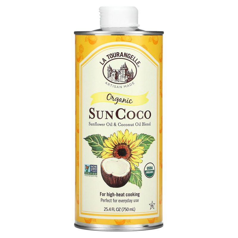 La Tourangelle Organic SunCoco, Sunflower Oil & Coconut Oil Blend, 25.4 fl oz (750 ml), 1 of 3