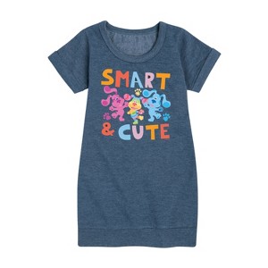 Girls' - Blue's Clues & You! - Smart & Cute Graphic Short Sleeve Fleece Dress - 1 of 3