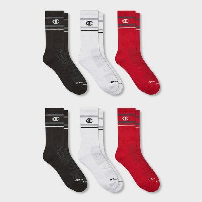 Champion All Sport Performance Crew Socks 3pk - Black/White/Red