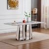 Dolonm 70-inch Modern Faux Marble Dining Table with Stainless Steel Base for 6 People - 3 of 4