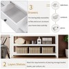 Farmhouse Console Table with 3 Drawers,2 Open Shelves,3 Tier Solid Wood Console Table for Entryway Hallway,Living Room - 3 of 4