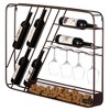 Vintiquewise Vintage-Inspired Decorative Metal Wall-Mounted Wine Rack with Cork and Wine Glass Holder - 3 of 4