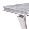 Acme Furniture Satinka Faux Marble Top Accent Table Light Gray/Silver Finish - 2 of 4
