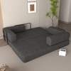 CAVINAS Convertible Sleeper Sofa Bed with Cylindrical Pillow,Corduroy Folding Mattress Couch with Fixed-Shape Frame,Floor Sofa for Living Room - 3 of 4