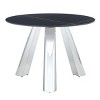 Infurnic Dining Sets Dining Table and Chair Set Mirror-polished Stainless Steel Base 4 Chairs Modern Luxury Round , White, 42"*42"*29.5" - 4 of 4