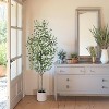 Boersma Olive Tree Artificial Indoor, Silk Faux Olive Tree with White Planter, Artificial Plants with Natural Wood Trunk for Office Decor - 3 of 4