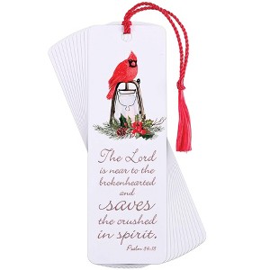 Dickson's The Lord Is Near The Brokenhearted - Psalm 24:18 - White/Red 6 x 2 Inch Paper/Tassel Place Holder Bookmark; Package of 12 - 1 of 1