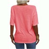 Imily Bela Women's Casual V Neck Half Sleeve Oversized T Shirt Solid Color Basic Top - 4 of 4