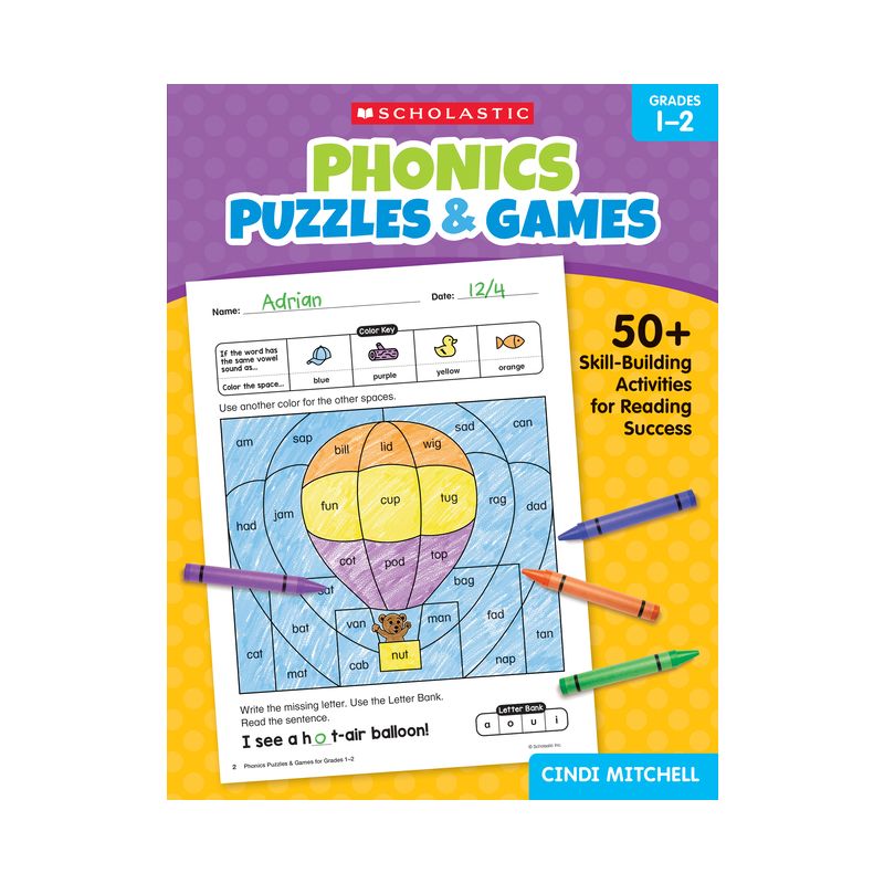 Phonics Puzzles & Games for Grades 1-2 - by  Cindi Mitchell (Paperback), 1 of 2