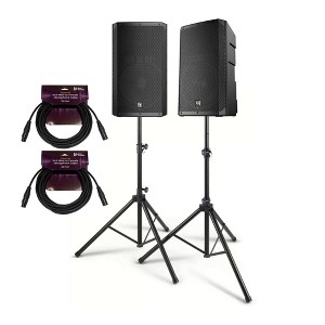 Electro Voice ELX200 15P 1200W Black 2 Pack 2 Way Powered Loudspeaker Bundle - 1 of 4