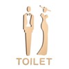 Unique Bargains Acrylic Self-Adhesive Decor Home Door Bathroom Sign 1 Pair - 2 of 3