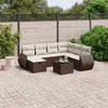 vidaXL Garden Sofa Set Brown, Transparent Poly Rattan, Tempered Glass, Steel - 2 of 4
