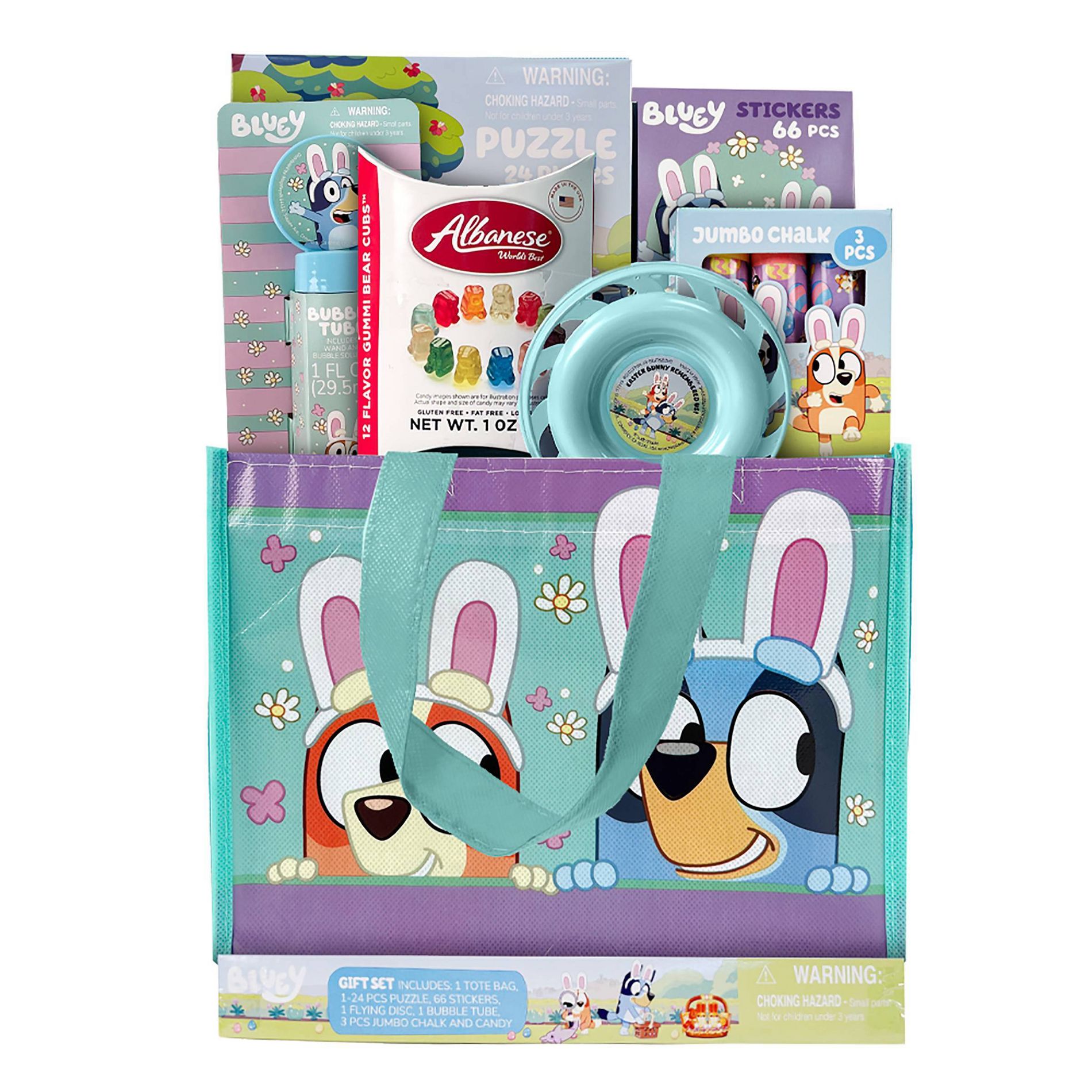 MegaToys Bluey Prefilled Easter Tote Gift Set - 16oz