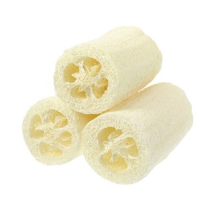 Unique Bargains Natural Shower Loofah Sponge Beige 3.94" 3 Pcs - 1 of 4