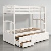 Twin Over Twin Bunk Bed with Trundle and 3 Storage Drawers, Convertible Design, Solid Wood Frame, No Box Spring Needed - 3 of 4
