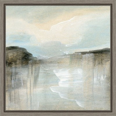 Amanti Art Quiet Beach by Karen Suderman Canvas Wall Art Print Framed 16 x 16-in.