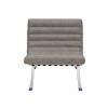 HomeRoots 29" Gray and Silver Tufted Leather and Upholstered Folding Lounge Chair - 4 of 4