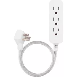 Cordinate  2' 3 Outlets Grounded Extension Cord Gray