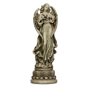 Roman 46.75" Angel with Dove Resin Outdoor Garden Statue Gray - 1 of 4