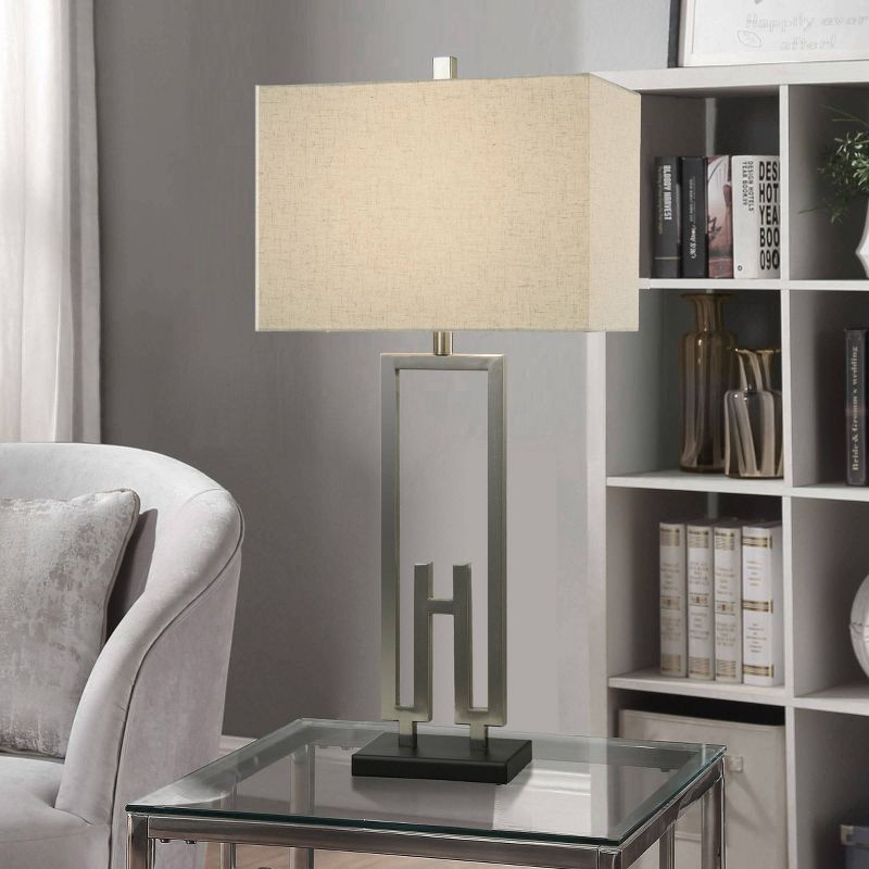 Modern Brushed and Satin Table Lamp Brushed Nickel - StyleCraft, 1 of 7