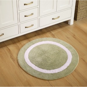 Hotel Bath Rug 100% Premium Cotton Tufted Two Tone Reversible Bathroom Rug, Soft & Water Absorbent, Machine Washable Bath Mat - 1 of 4