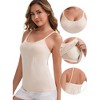 INSPIRE CHIC Women's Spaghetti Straps Camisole with Padded Comfortable Long U-Neck Wrinkled Tank Top - 3 of 4