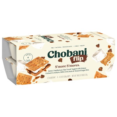 Chobani Flip Low-Fat Chocolate S&#39;more S&#39;mores Greek Yogurt - 4ct/4.5oz Cups