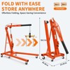 2-Ton Folding Engine Hoist 4400 Lb Capacity Hydraulic Shop Crane W/ Telescoping Boom 6 Wheels for Automotive Repair - 4 of 4