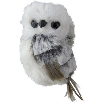 Kurt S. Adler 3.5" White and Gray Fluffy Baby Owl Christmas Ornament - Right