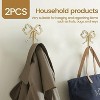 LunaLulinlk 2Pcs Bow Hook Decorative Bow Wall Hook Delicate Bow Coats Hook Brass Bow Knot Hook Beautiful Bowknot Wall Hook Stylish Bow Hat Hook - 4 of 4