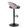 30" Contemporary Swivel Adjustable Barstool with Curved Low Back and Rounded T Footrest for Kitchen or Home Bar, Set of 2 - 3 of 4