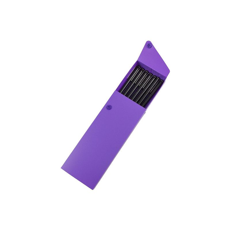 JAM Paper Plastic Sliding Pencil Case Box with Button Snap Purple 2166513300, 3 of 5