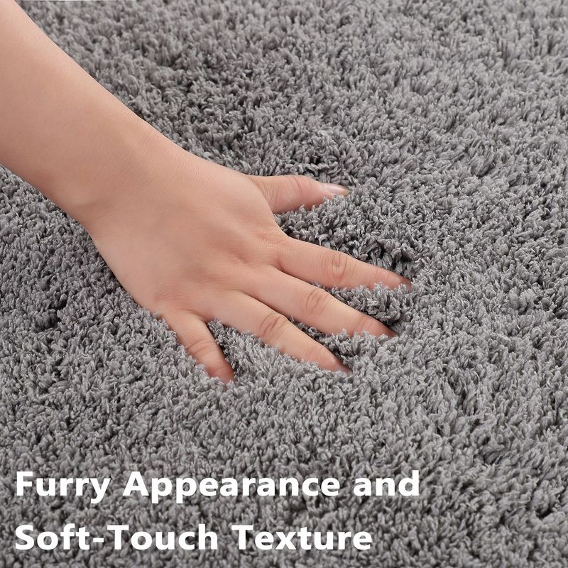 Area Rug Soft Fluffy Shage Area Rug for Living Room Black Shaggy Carpet Faux Fur Washable Rugs, 5 of 9