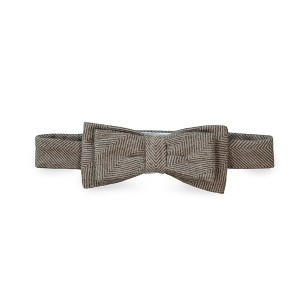 Hope & Henry Boys' Classic Bow Tie (Dark Taupe Herringbone, Small) - 1 of 2