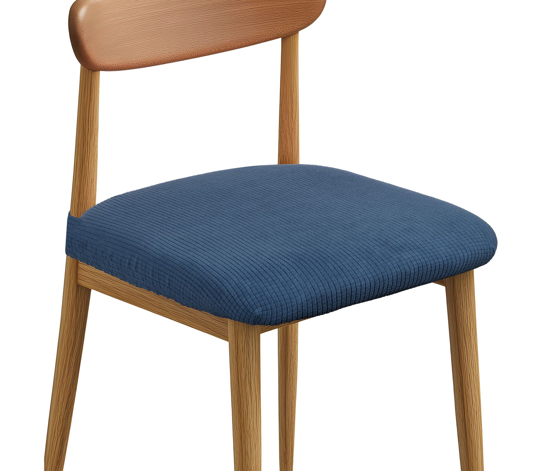 Unique Bargains Washable Stretch Soft Dining Chair Cushion Covers 4 Pcs Navy Blue