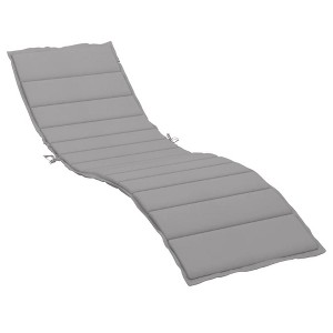 vidaXL Gray Oxford Fabric Sun Lounger Cushion - 78.7"x27.6"x1.2" Indoor/Outdoor Chair Pad with Non-Slip Design & Foam Filling - 1 of 4