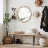 Okak Farmhouse Bathroom Mirror with Solid Wood Frame, Round Mirror with Metal Hang Hook, Wall Mirror for Living Room, Bathroom - 4 of 4