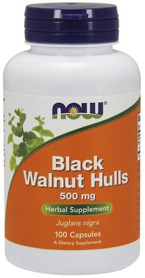 Black Walnut Hulls 500mg by Now Foods  -  100 Capsule