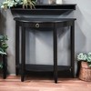 ChicFurnit Console Tables Accent Table Side Table End Table Half Moon Entry Console Table for Living Room, Black, 13"*26"*28" - 3 of 4