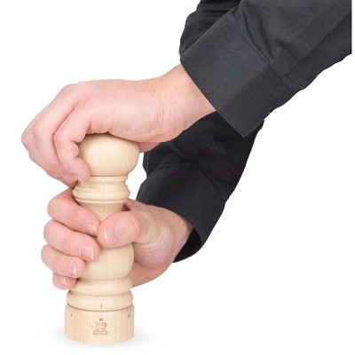 Natural Beechwood Adjustable Salt and Pepper Mill Set