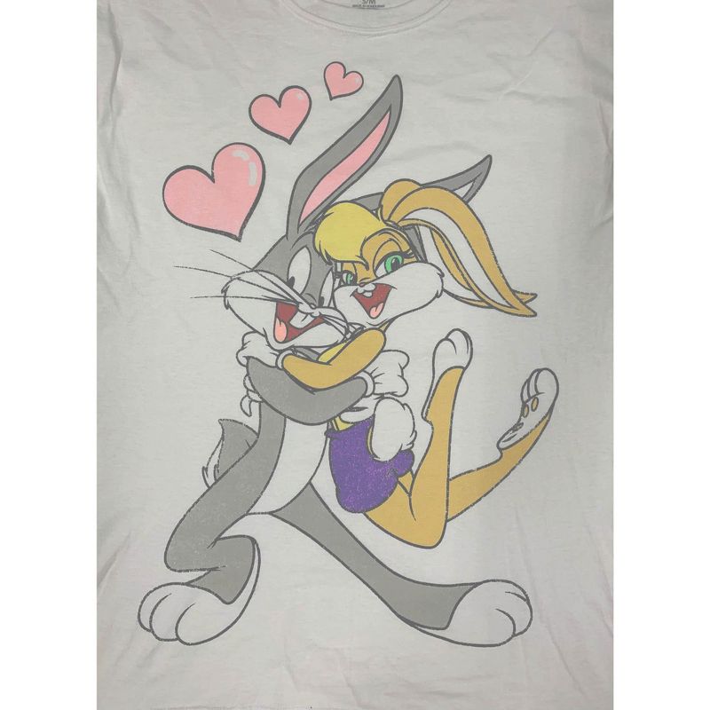 Looney Tunes Bugs Bunny & Lola Bunny White Graphic T-Shirt, 2 of 3