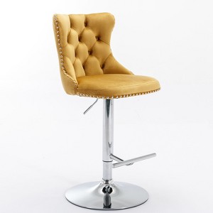 NicBex Dining Chairs Set of 2 Bar stool Upholstered Chair Swivel Velvet Adjusatble Seat with Backs Tufted for Home Pub and Kitchen - 1 of 4