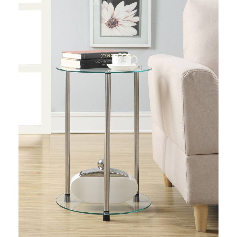 Designs2Go Classic Glass 2 Tier Round End Table - Breighton Home, 4 of 5