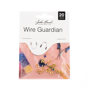 John Bead Must Have Findings Metal Gold 4x4mm Wire Guardian for Jewelry Making Findings, 20 Pieces - 1 of 4